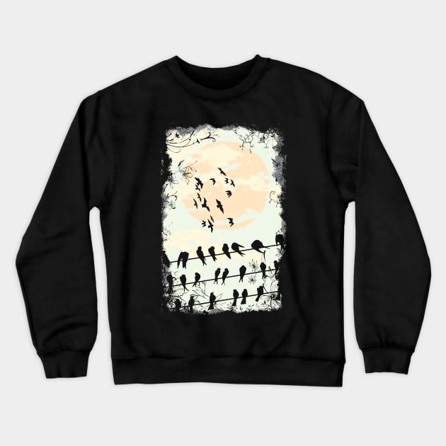 Birds at Dusk Crewneck Sweatshirt by MinnieWilks